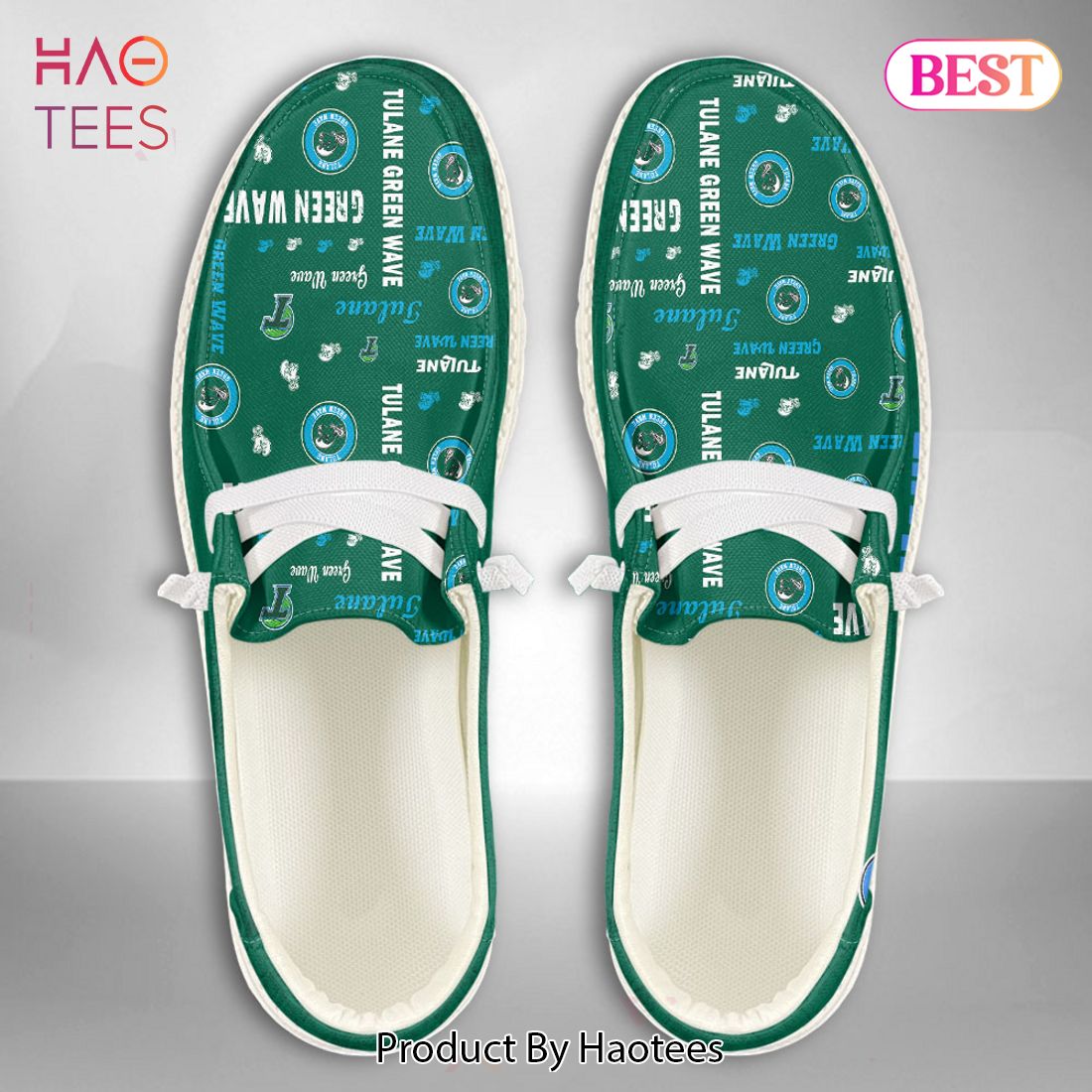 HOT TREND NCAA Tulane Green Wave Custom Name Hey Dude Shoes POD Design