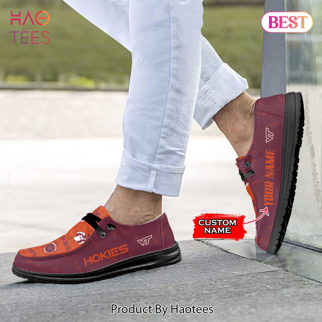 HOT TREND NCAA Virginia Tech Hokies Custom Name Hey Dude Shoes HOT TREND NCAA Virginia Tech Hokies Custom Name Hey Dude Shoes