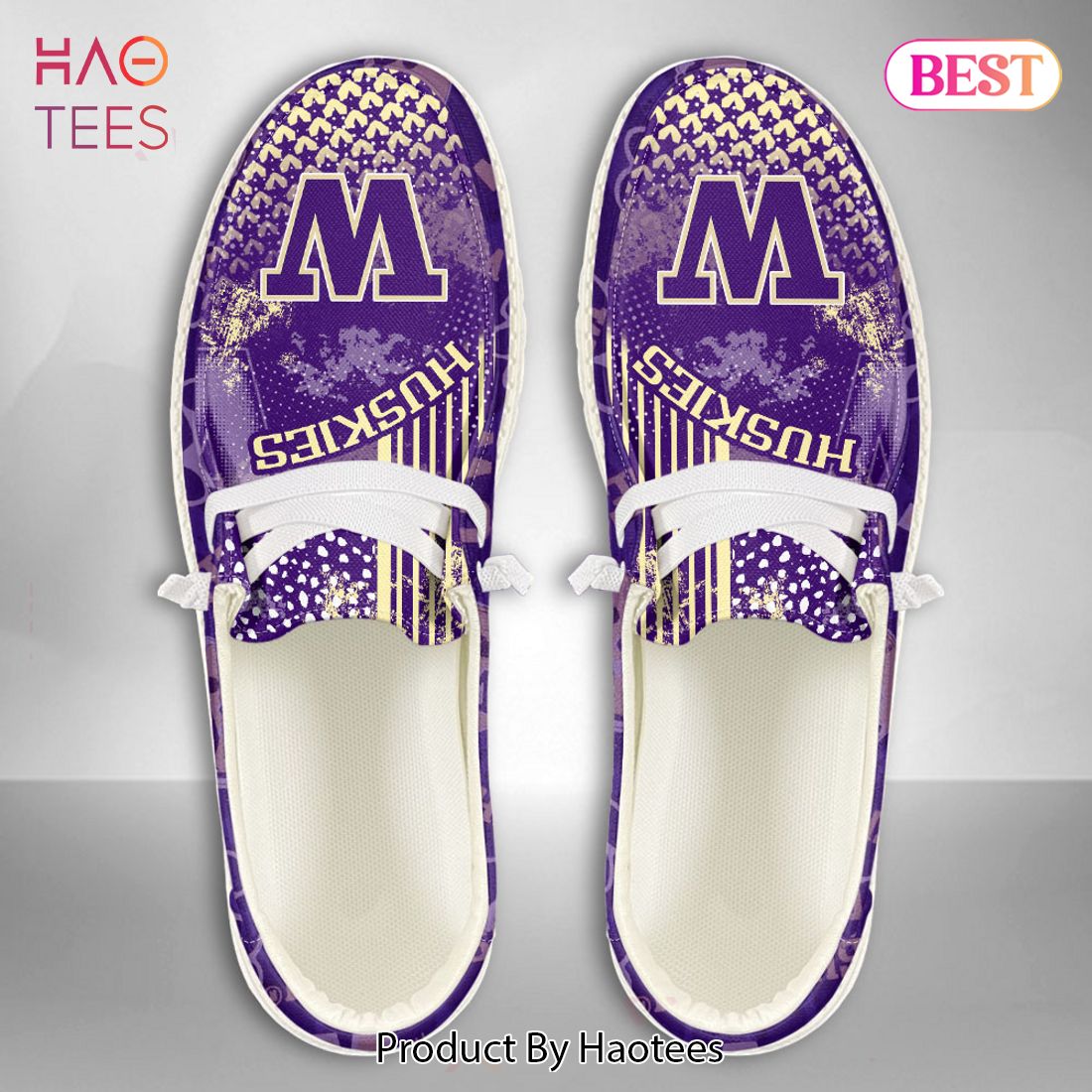 HOT TREND NCAA Washington Huskies Custom Name Hey Dude Shoes POD Design HOT TREND NCAA Washington Huskies Custom Name Hey Dude Shoes POD Design