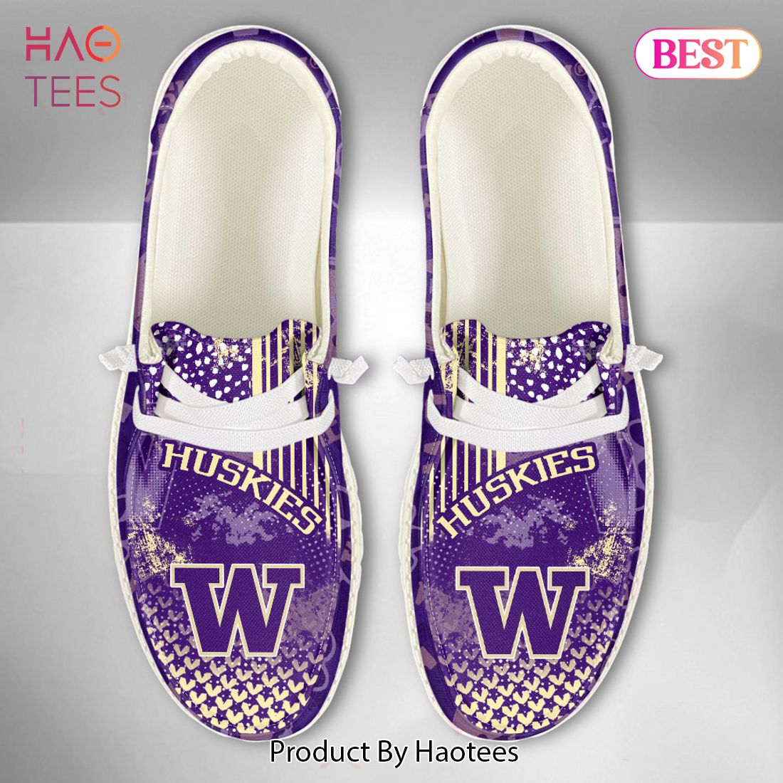 HOT TREND NCAA Washington Huskies Custom Name Hey Dude Shoes POD Design HOT TREND NCAA Washington Huskies Custom Name Hey Dude Shoes POD Design