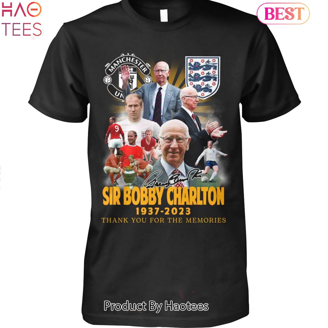 HOT TREND Sir Bobby Charlton MU 1973-2023 Thank You For The Memories Unisex T-shirt