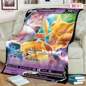 LIMITED Anime Alakazam V Custom Soft Blanket
