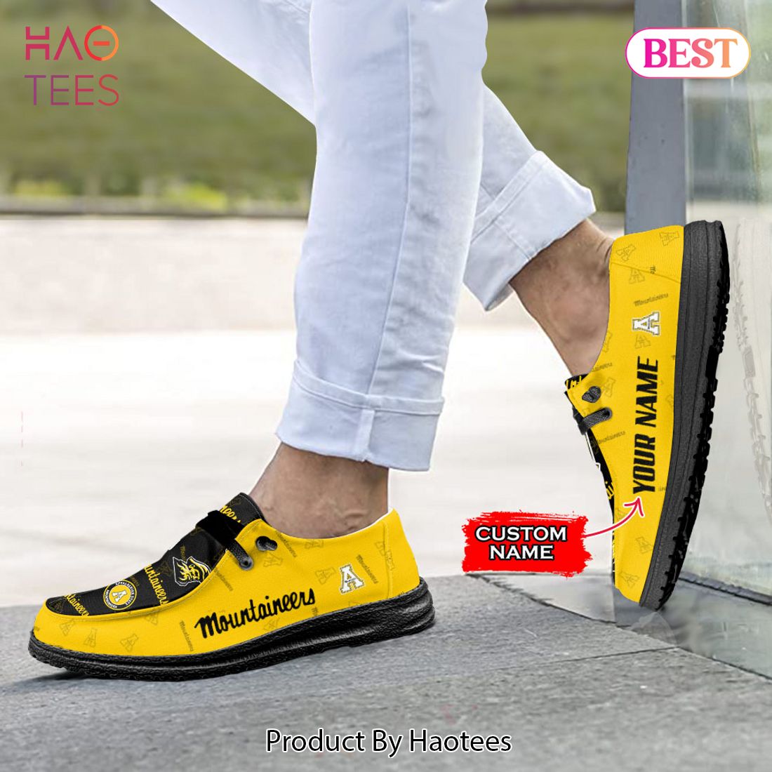 LIMITED NCAA Appalachian State Mountaineers Custom Name Hey Dude Shoes POD Design LIMITED NCAA Appalachian State Mountaineers Custom Name Hey Dude Shoes POD Design