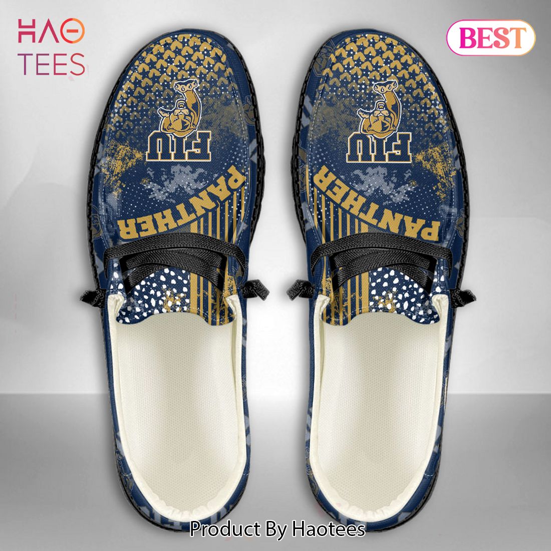 LIMITED NCAA FIU GOLDEN PANTHERS Custom Name Hey Dude Shoes