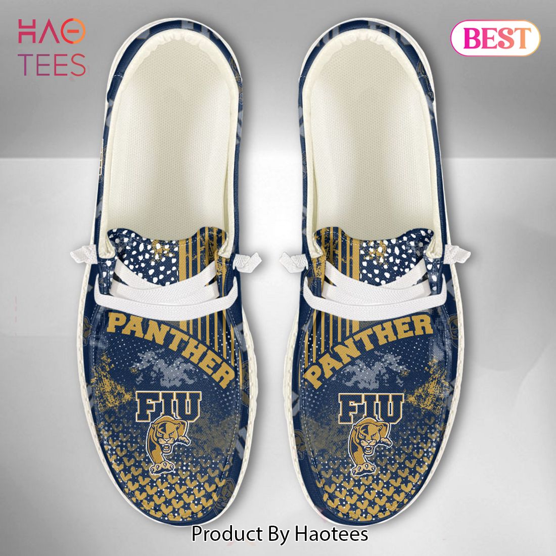 LIMITED NCAA FIU GOLDEN PANTHERS Custom Name Hey Dude Shoes LIMITED NCAA FIU GOLDEN PANTHERS Custom Name Hey Dude Shoes