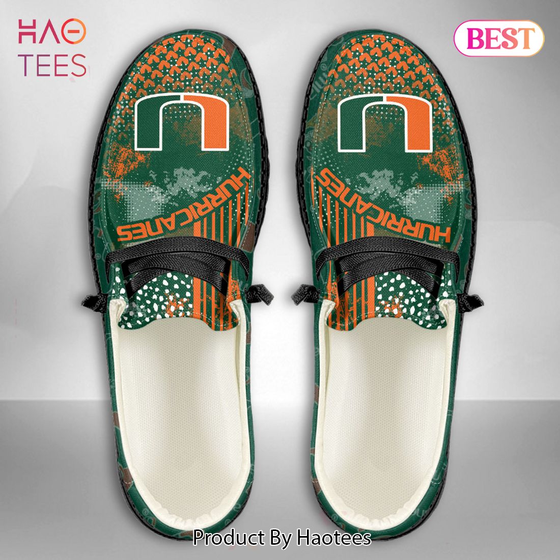 LIMITED NCAA Miami Hurricanes Custom Name Hey Dude Shoes