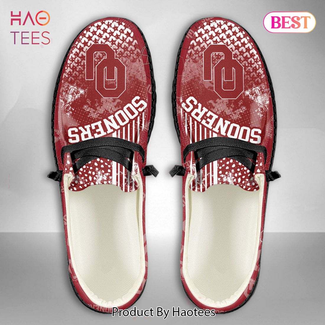 LIMITED NCAA Oklahoma Sooners Custom Name Hey Dude Shoes - JF11 LIMITED NCAA Oklahoma Sooners Custom Name Hey Dude Shoes - JF11