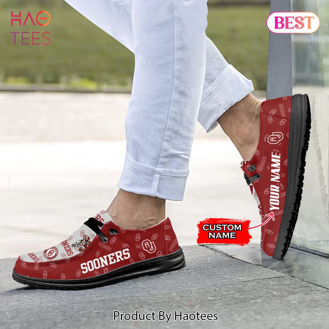 LIMITED NCAA Oklahoma Sooners Custom Name Hey Dude Shoes LIMITED NCAA Oklahoma Sooners Custom Name Hey Dude Shoes