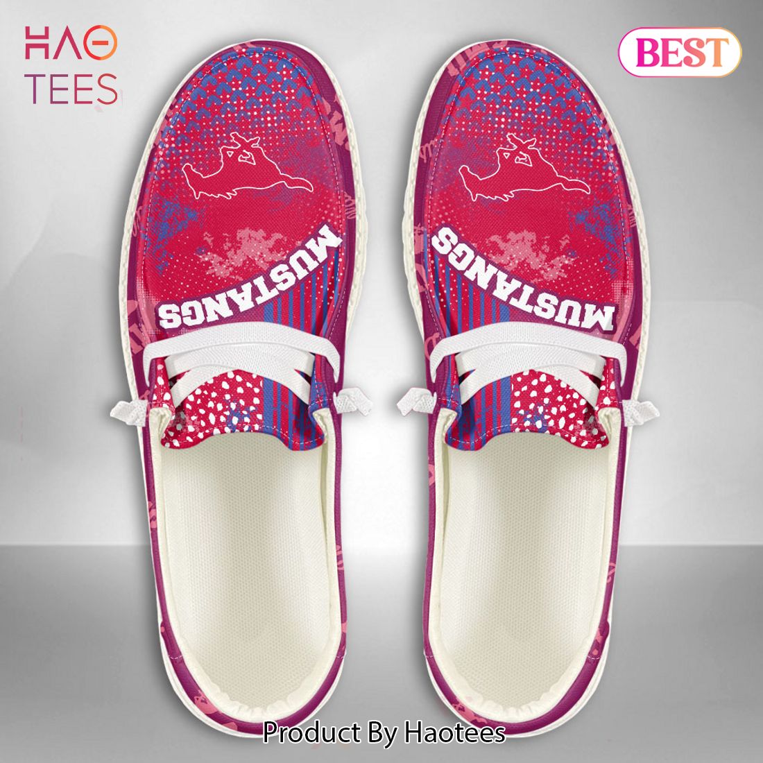 LIMITED NCAA SMU Mustangs Custom Name Hey Dude Shoes - PB61 LIMITED NCAA SMU Mustangs Custom Name Hey Dude Shoes - PB61