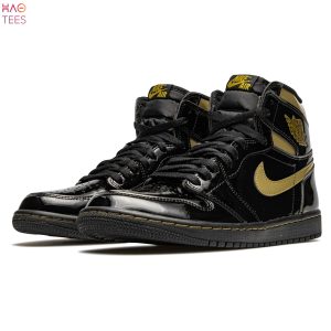LUXURY Air Jordan 1 Retro High OG Black Metallic Gold