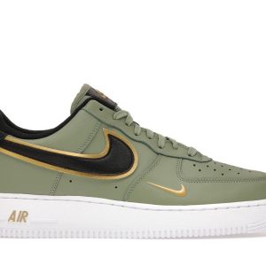 LUXURY Nike Air Force 1 Low 07 Lv8 Double Swoosh Olive Gold Black