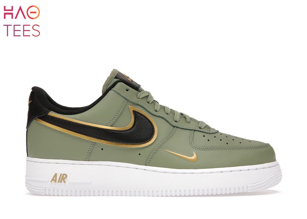 LUXURY Nike Air Force 1 Low 07 Lv8 Double Swoosh Olive Gold Black Luxury Store