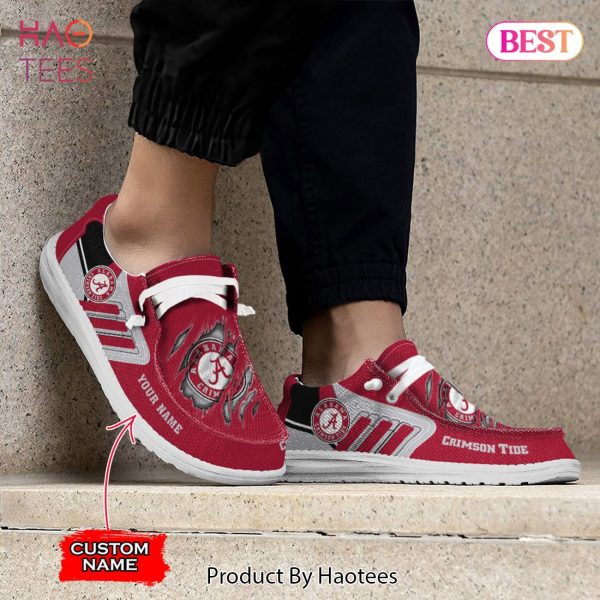 NCAA Alabama Crimson Tide Custom Name Hey Dude Shoes