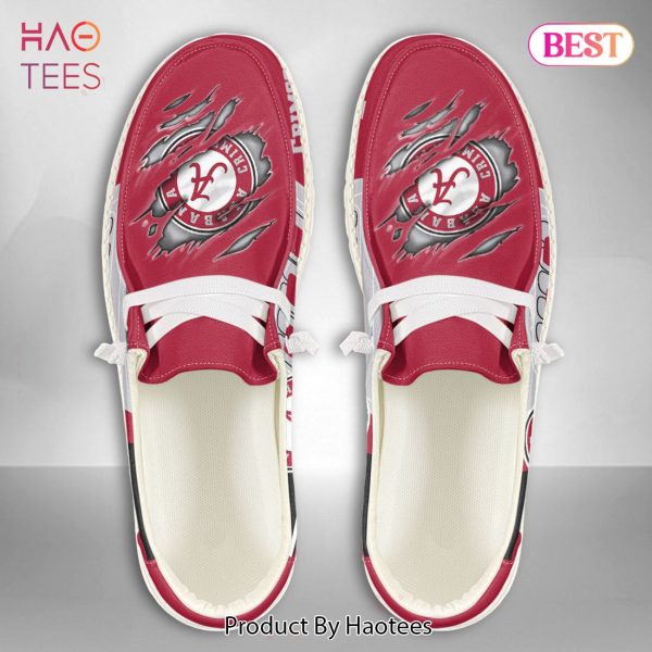 NCAA Alabama Crimson Tide Custom Name Hey Dude Shoes