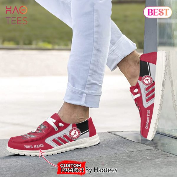 NCAA Alabama Crimson Tide Custom Name Hey Dude Shoes