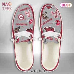 NCAA Arkansas Razorbacks Custom Name Hey Dude Shoes