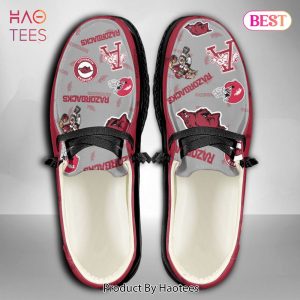 NCAA Arkansas Razorbacks Custom Name Hey Dude Shoes