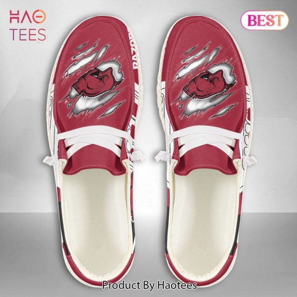 NCAA Arkansas Razorbacks Custom Name Hey Dude Shoes