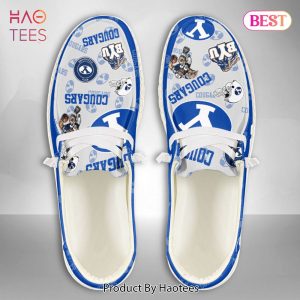 NCAA BYU Cougars Custom Name Hey Dude Shoes