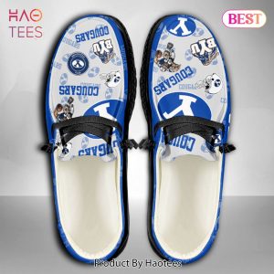 NCAA BYU Cougars Custom Name Hey Dude Shoes