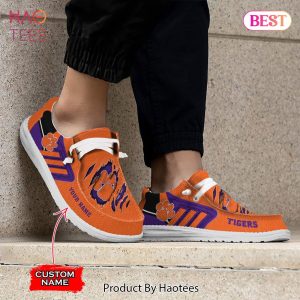 NCAA Clemson Tigers Custom Name Hey Dude Shoes