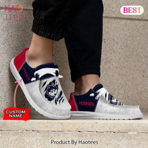 NCAA Connecticut Huskies Custom Name Hey Dude Shoes
