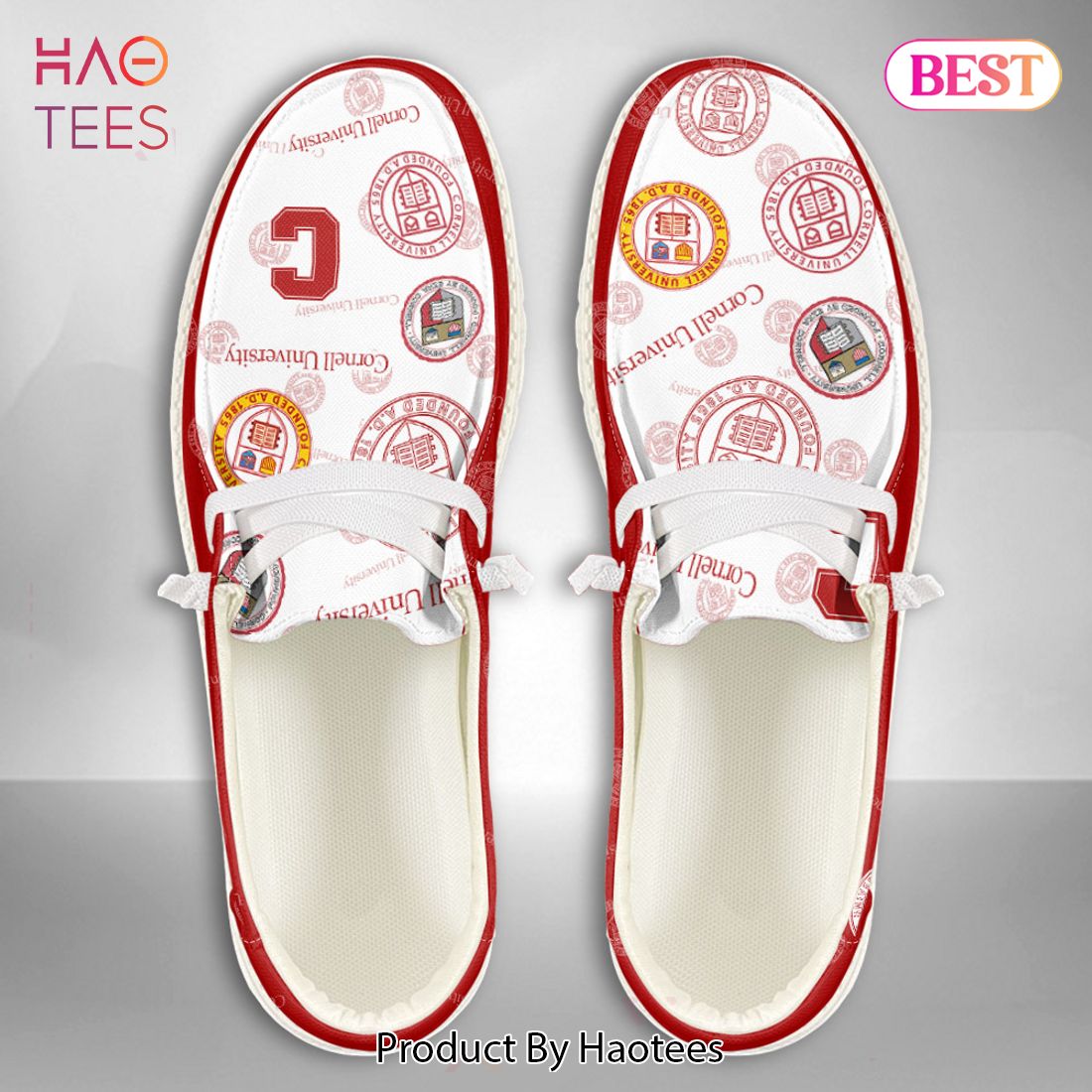 NCAA Cornell University Custom Name Hey Dude Shoes M7 NCAA Cornell University Custom Name Hey Dude Shoes M7