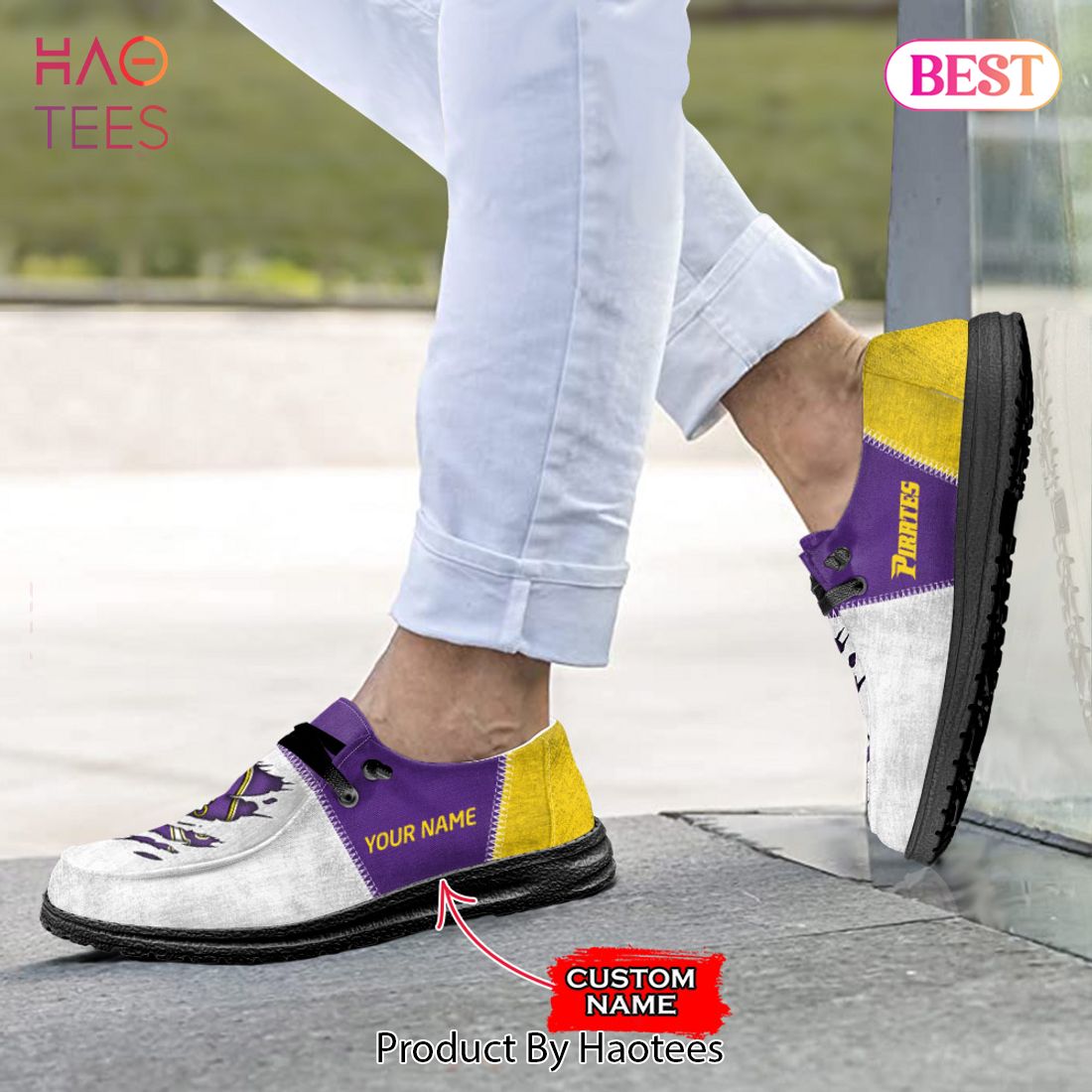 NCAA East Carolina Pirates Custom Name Hey Dude Shoes NCAA East Carolina Pirates Custom Name Hey Dude Shoes