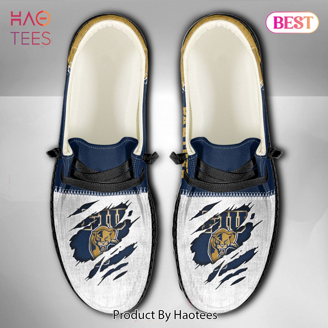 NCAA FIU GOLDEN PANTHERS Custom Name Hey Dude Shoes NCAA FIU GOLDEN PANTHERS Custom Name Hey Dude Shoes