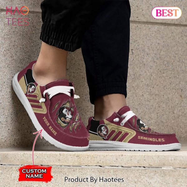 NCAA Florida State Seminoles Custom Name Hey Dude Shoes