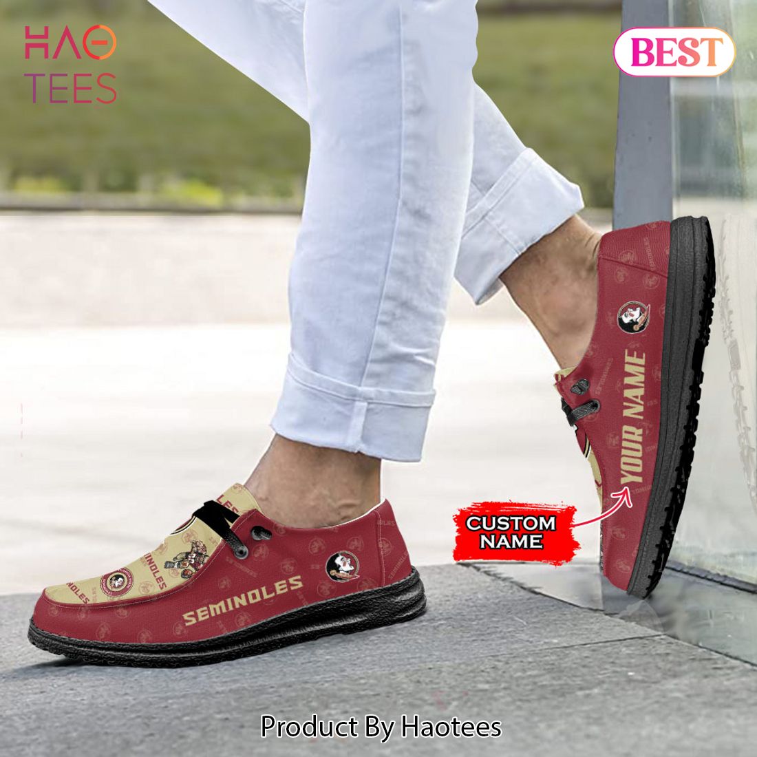 NCAA Florida State Seminoles Custom Name Hey Dude Shoes NCAA Florida State Seminoles Custom Name Hey Dude Shoes