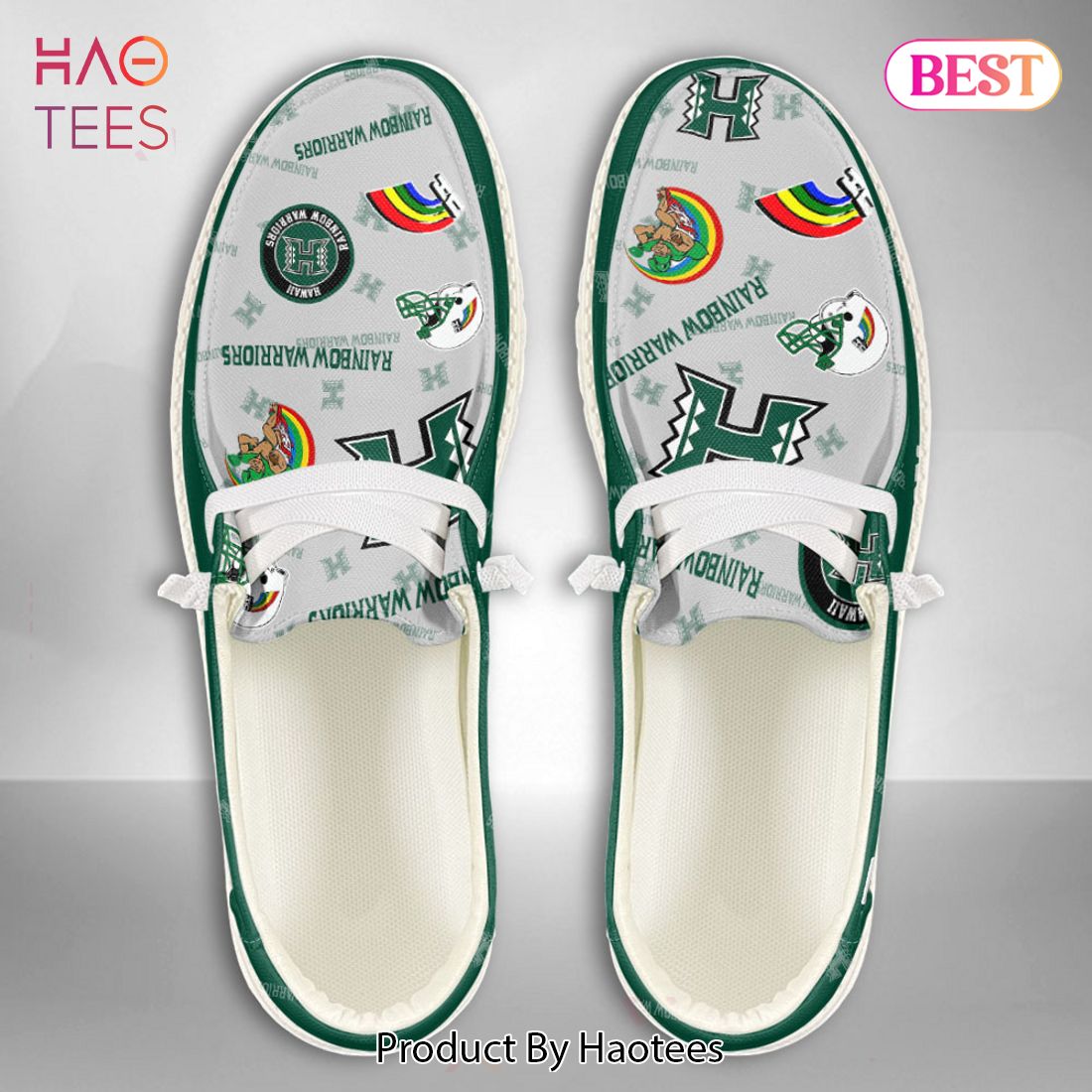 NCAA Hawaii Rainbow Warriors Custom Name Hey Dude Shoes NCAA Hawaii Rainbow Warriors Custom Name Hey Dude Shoes