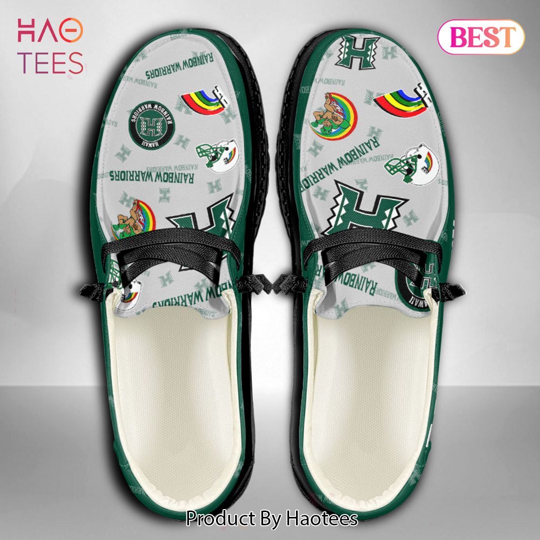 NCAA Hawaii Rainbow Warriors Custom Name Hey Dude Shoes NCAA Hawaii Rainbow Warriors Custom Name Hey Dude Shoes