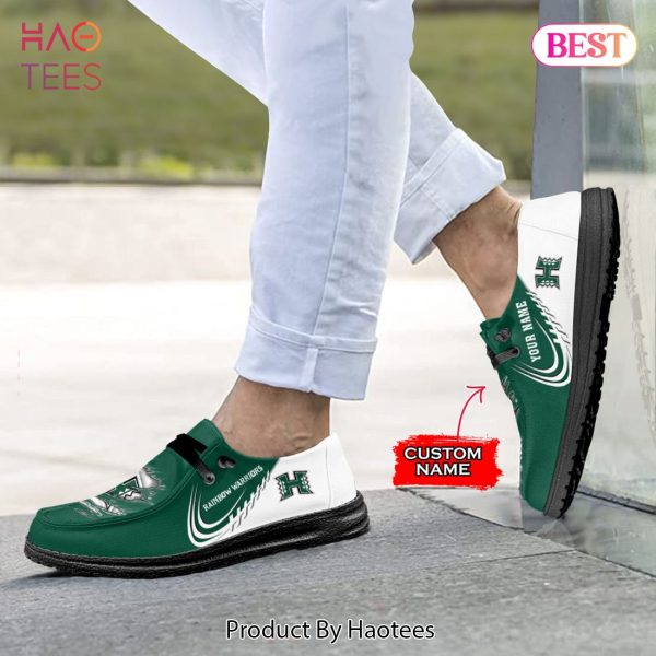 NCAA Hawaii Rainbow Warriors Custom Name Hey Dude Shoes
