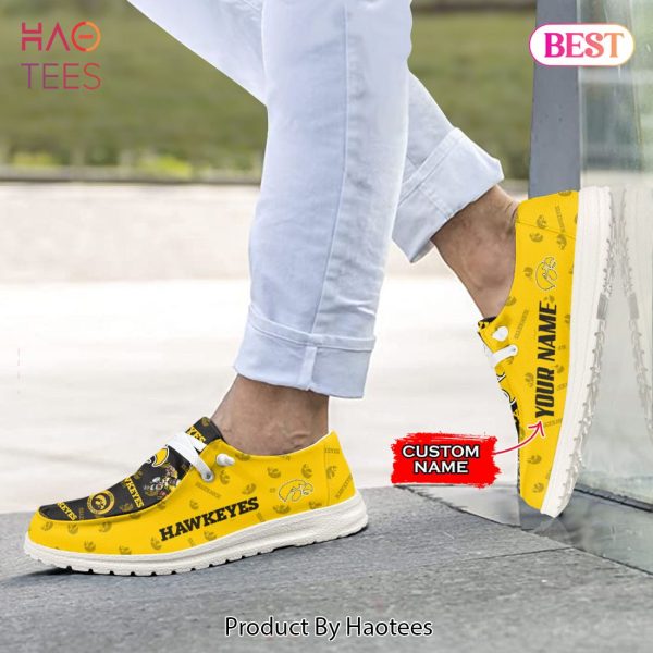 NCAA Iowa Hawkeyes Custom Name Hey Dude Shoes