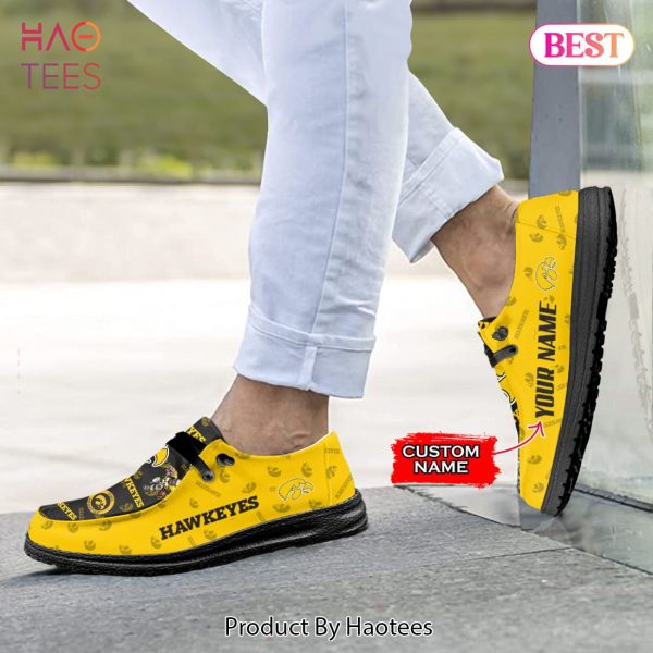 NCAA Iowa Hawkeyes Custom Name Hey Dude Shoes