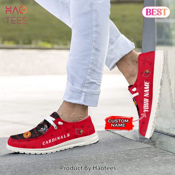 NCAA Louisville Cardinals Custom Name Hey Dude Shoes