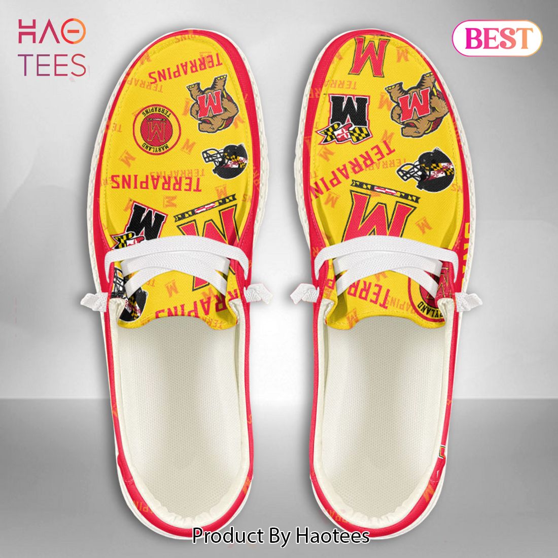 NCAA Maryland Terrapins Custom Name Hey Dude Shoes NCAA Maryland Terrapins Custom Name Hey Dude Shoes