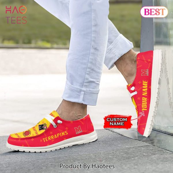 NCAA Maryland Terrapins Custom Name Hey Dude Shoes