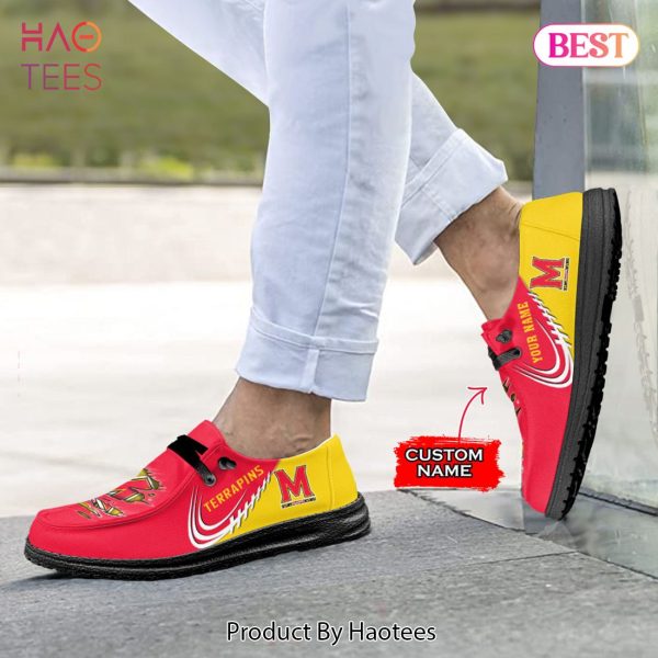 NCAA Maryland Terrapins Custom Name Hey Dude Shoes
