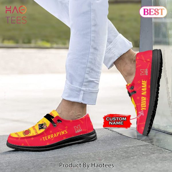 NCAA Maryland Terrapins Custom Name Hey Dude Shoes