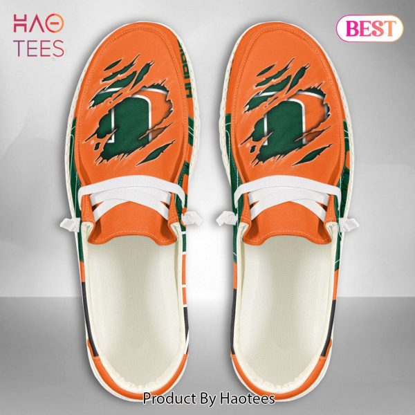 NCAA Miami Hurricanes Custom Name Hey Dude Shoes