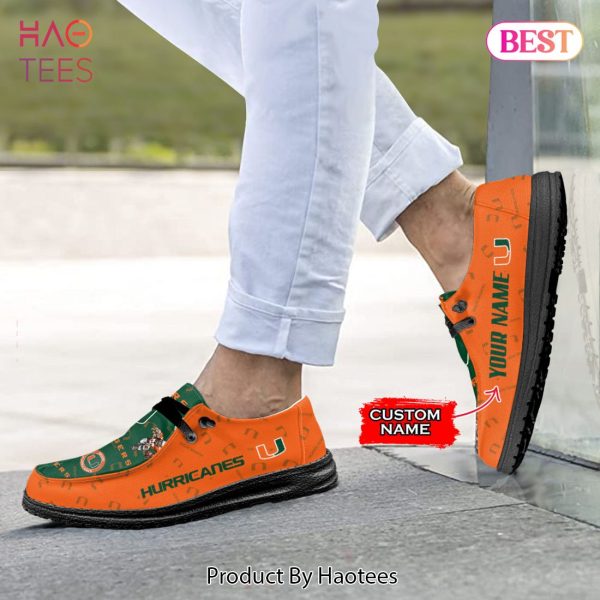 NCAA Miami Hurricanes Custom Name Hey Dude Shoes