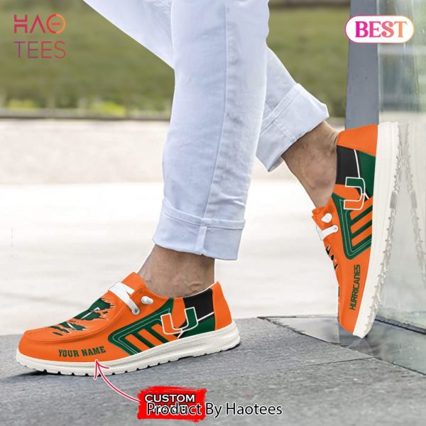 NCAA Miami Hurricanes Custom Name Hey Dude Shoes