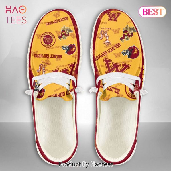 NCAA Minnesota Golden Gophers Custom Name Hey Dude Shoes