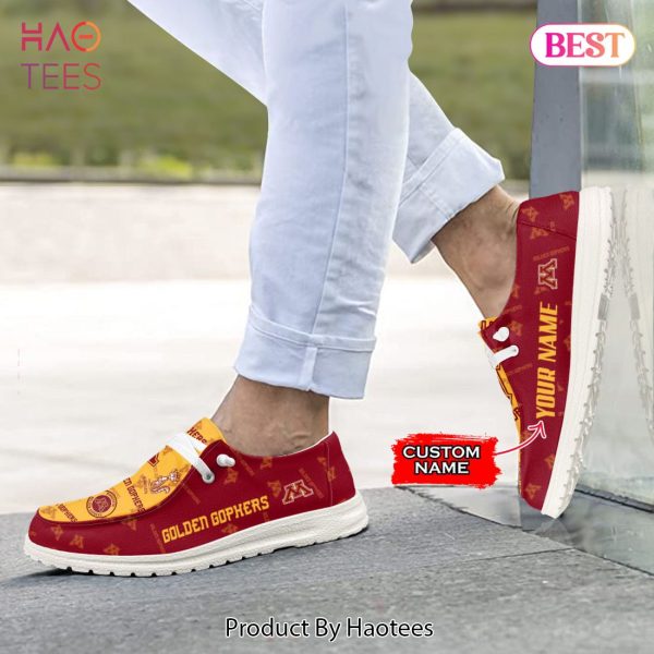 NCAA Minnesota Golden Gophers Custom Name Hey Dude Shoes