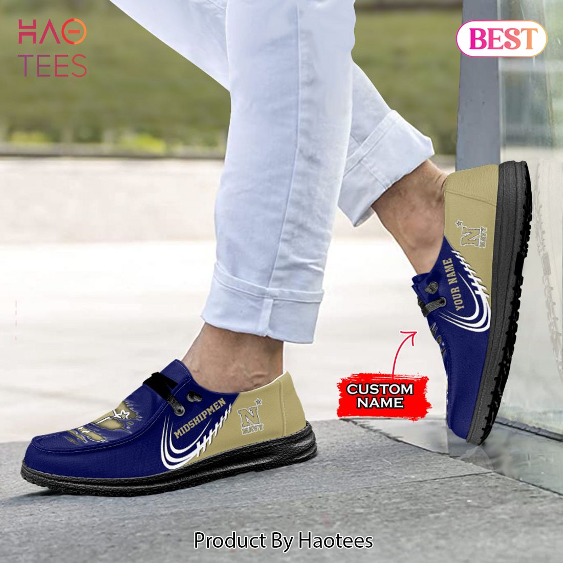 NCAA Navy Midshipmen Custom Name Hey Dude Shoes NCAA Navy Midshipmen Custom Name Hey Dude Shoes