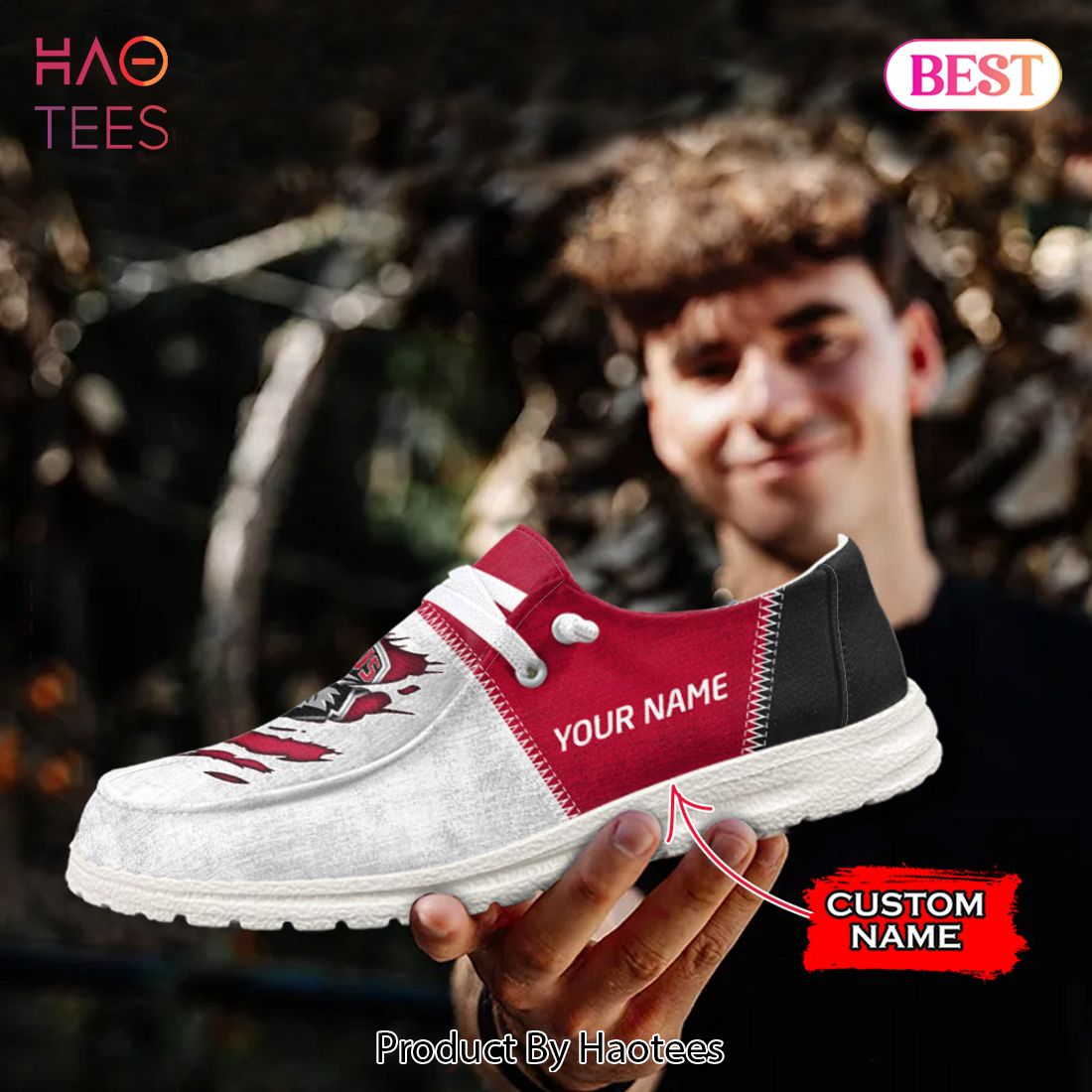 NCAA New Mexico Lobos Custom Name Hey Dude Shoes