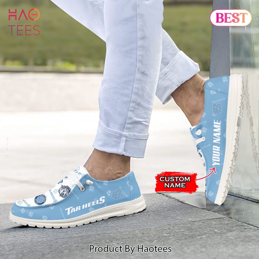 NCAA North Carolina Tar Heels Custom Name Hey Dude Shoes NCAA North Carolina Tar Heels Custom Name Hey Dude Shoes