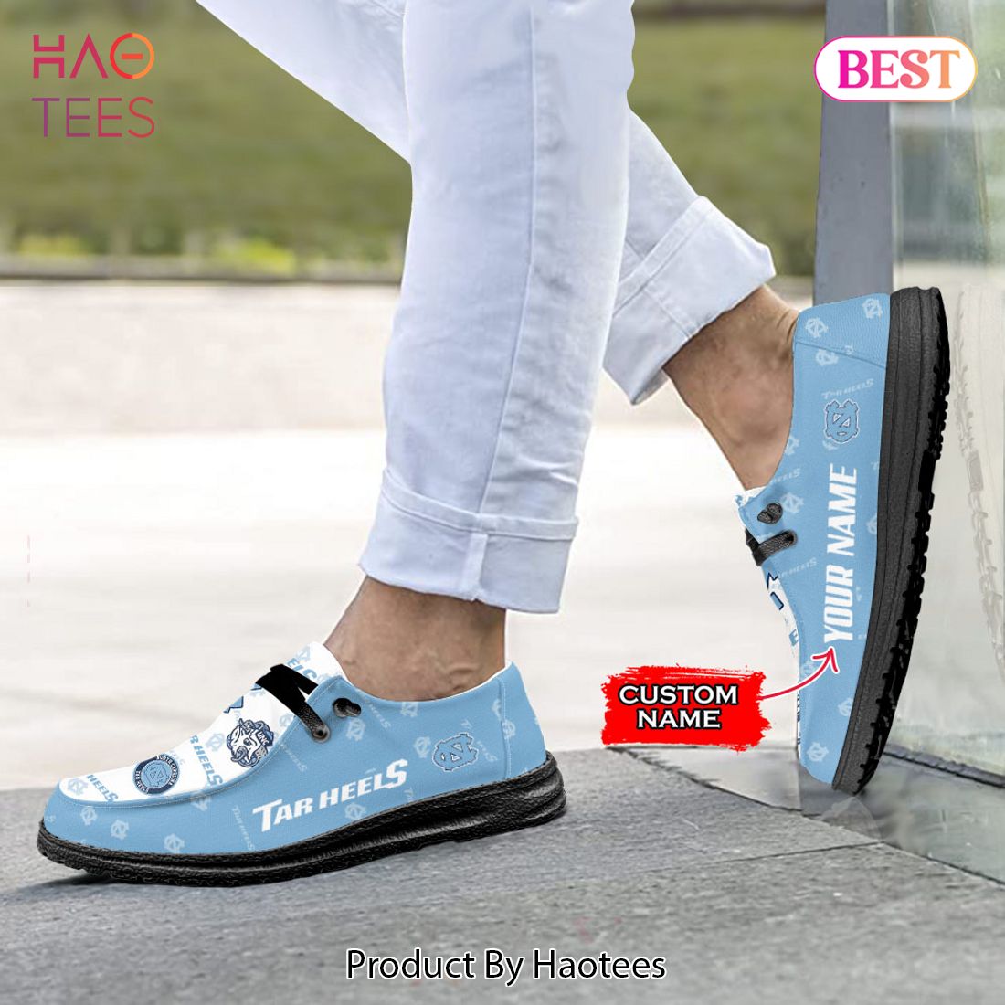 NCAA North Carolina Tar Heels Custom Name Hey Dude Shoes NCAA North Carolina Tar Heels Custom Name Hey Dude Shoes